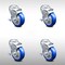 Service Caster 4 Inch SS Blue Polyurethane Wheel Swivel Bolt Hole Caster Set with Brake SCC SCC-SSBH20S414-PPUB-BLUE-TLB-4 - alternate 1